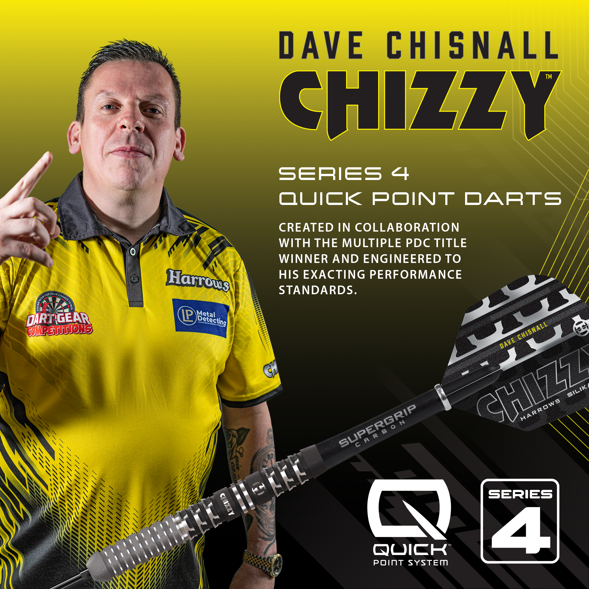 Harrows Chizzy 90 % Series 4 Quick Point dartstikat