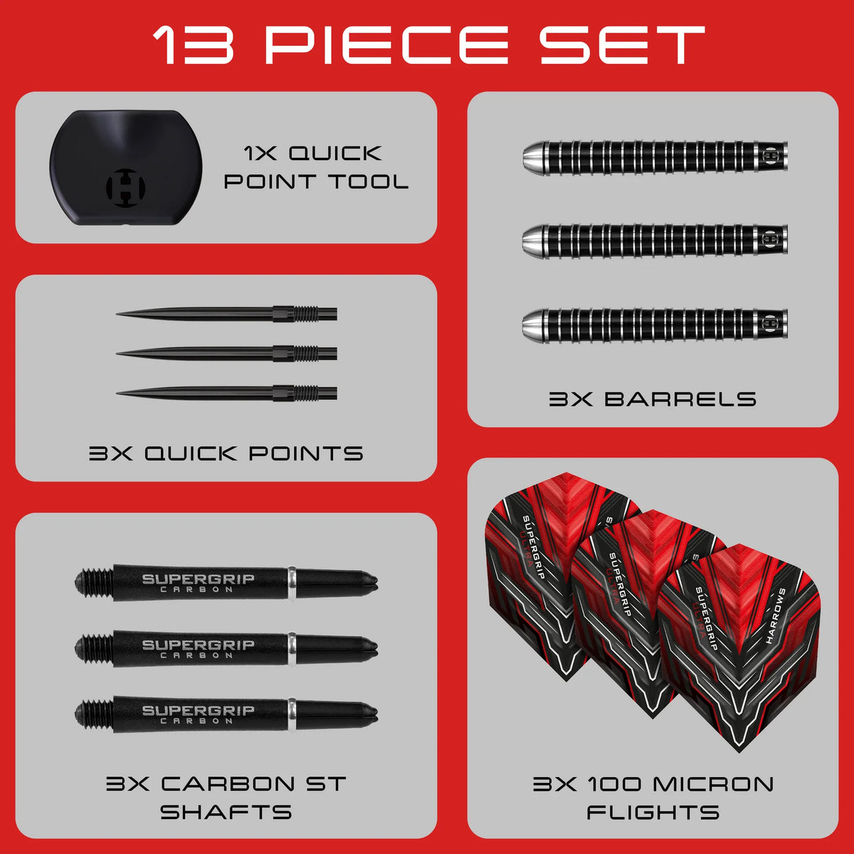 HARROWS SUPERGRIP ULTRA 90% QP DARTSTIKAT