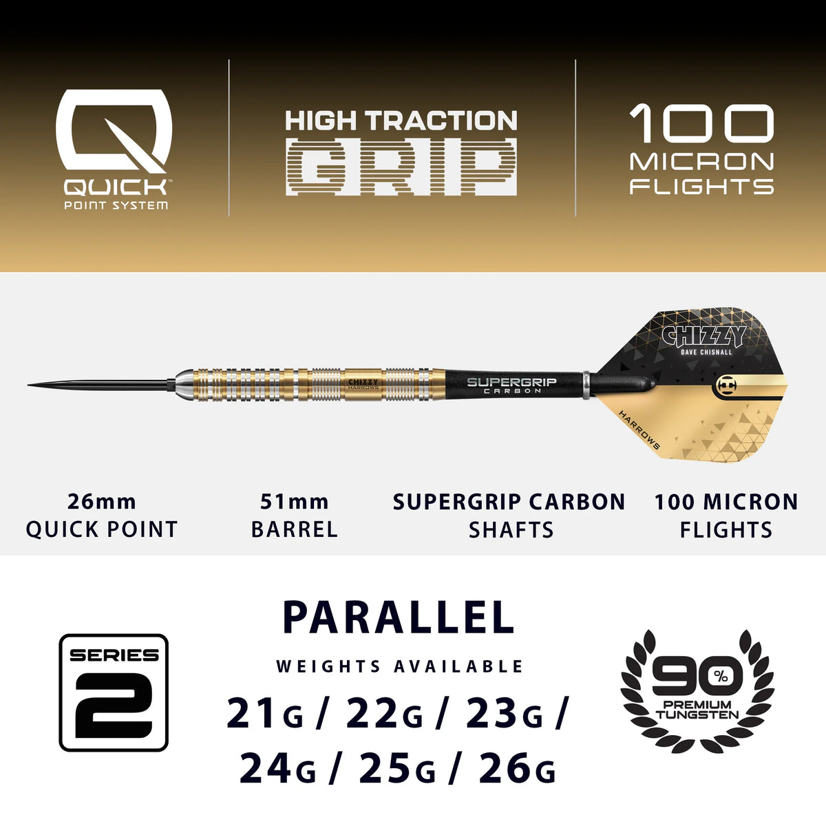HARROWS CHIZZY SERIES 2 90% QP DARTSTIKAT