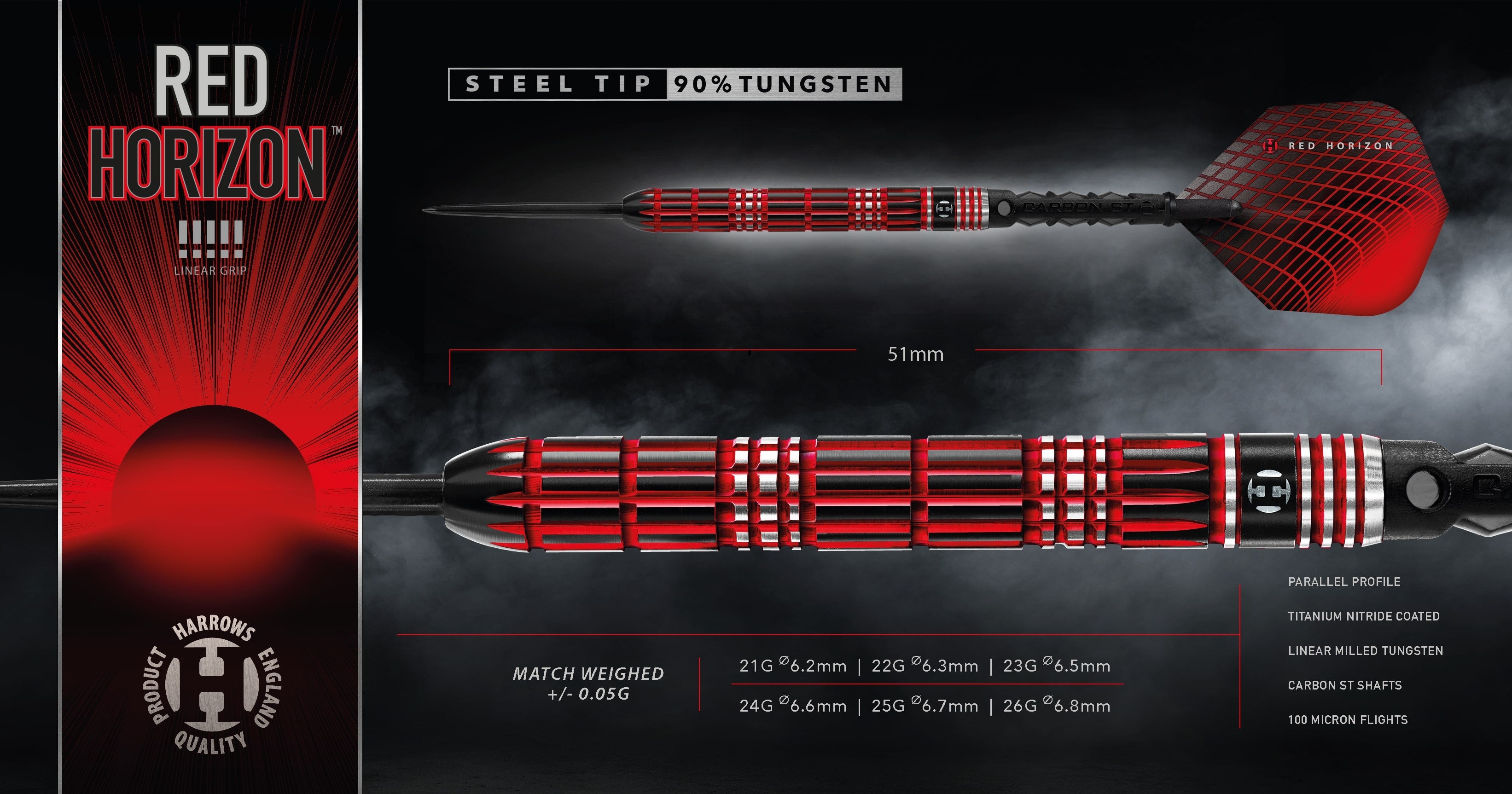 HARROWS RED HORIZON 90% DARTSTIKAT